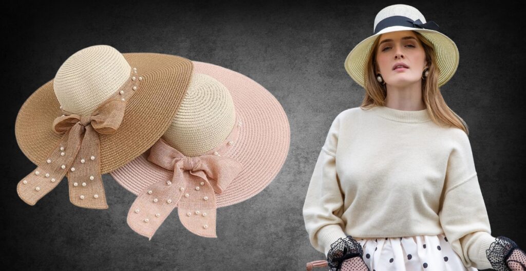 Cute Ribbon Hat with a stylish ribbon detail for sunny summer days.