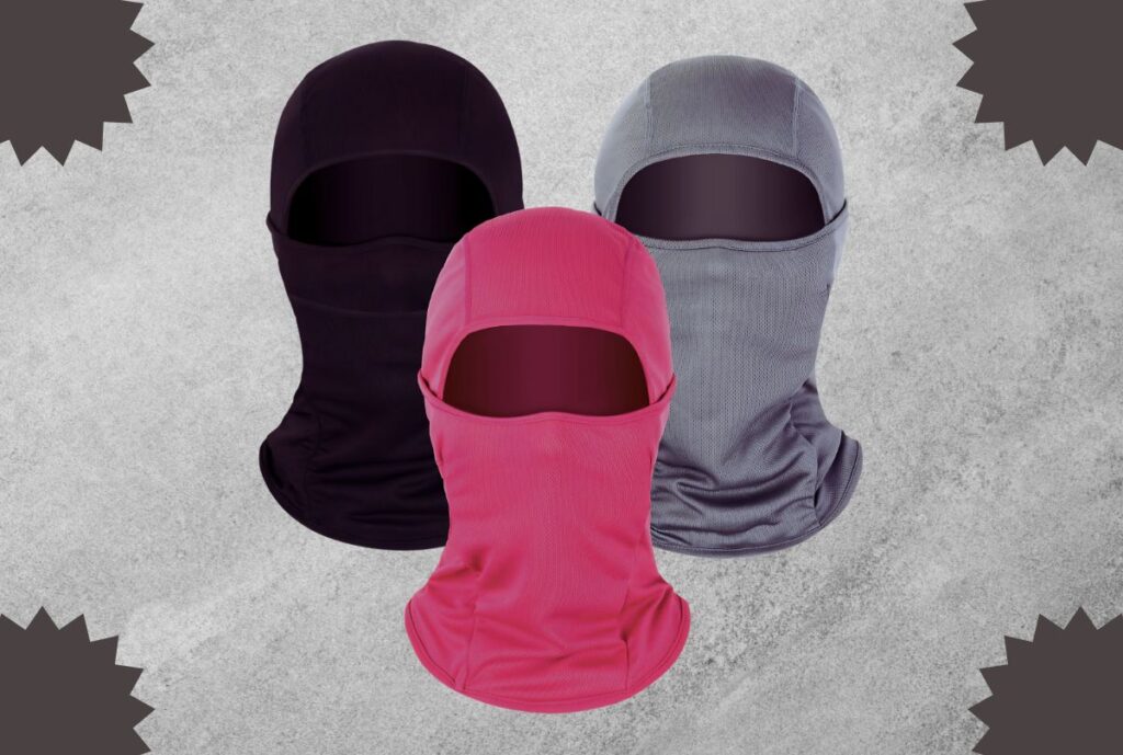 A factory producing affordable balaclavas with machines sewing stretchy fabric.