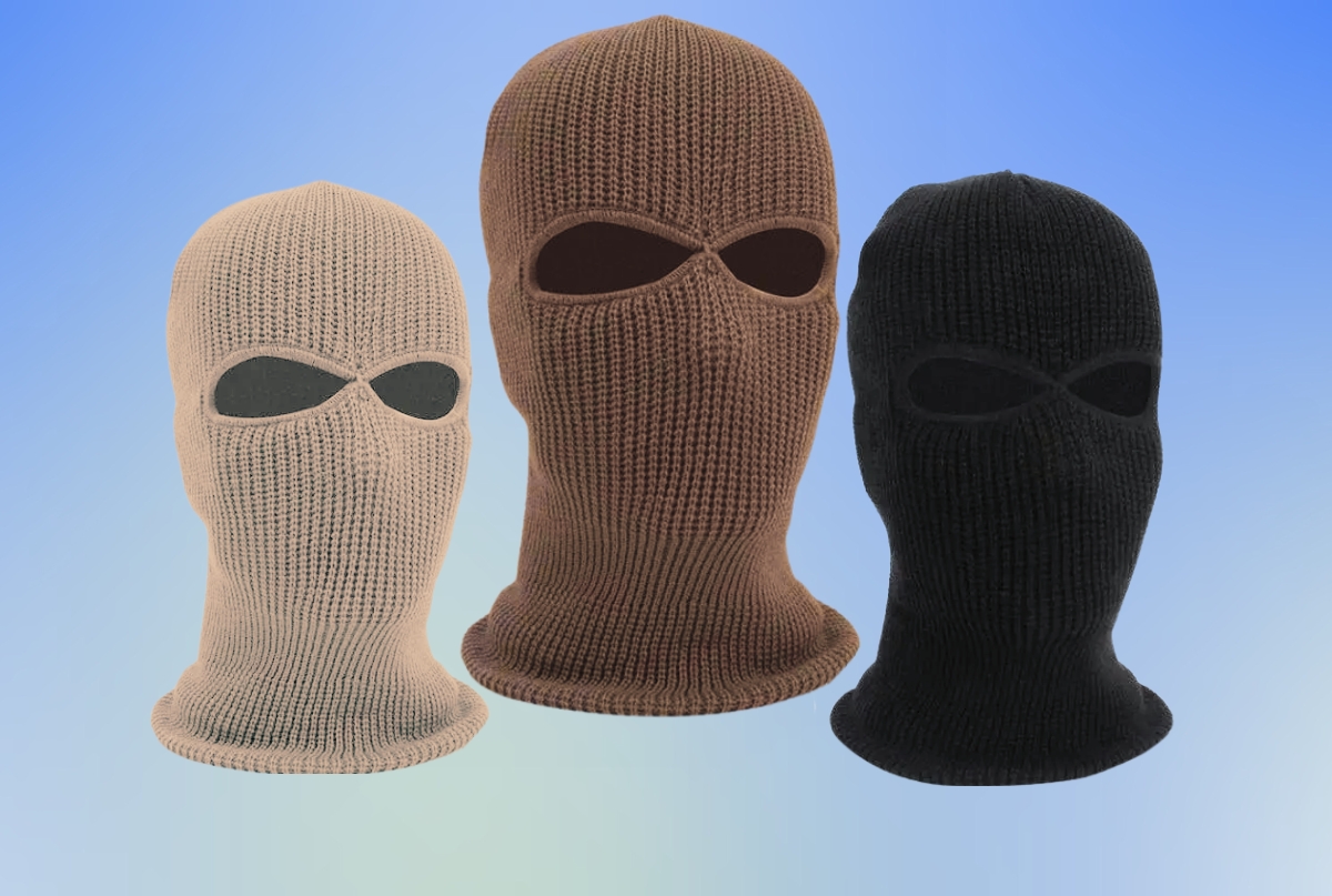 A close-up image of a handcrafted knitted ski mask, showcasing intricate patterns and high-quality craftsmanship, produced by a professional manufacturer.