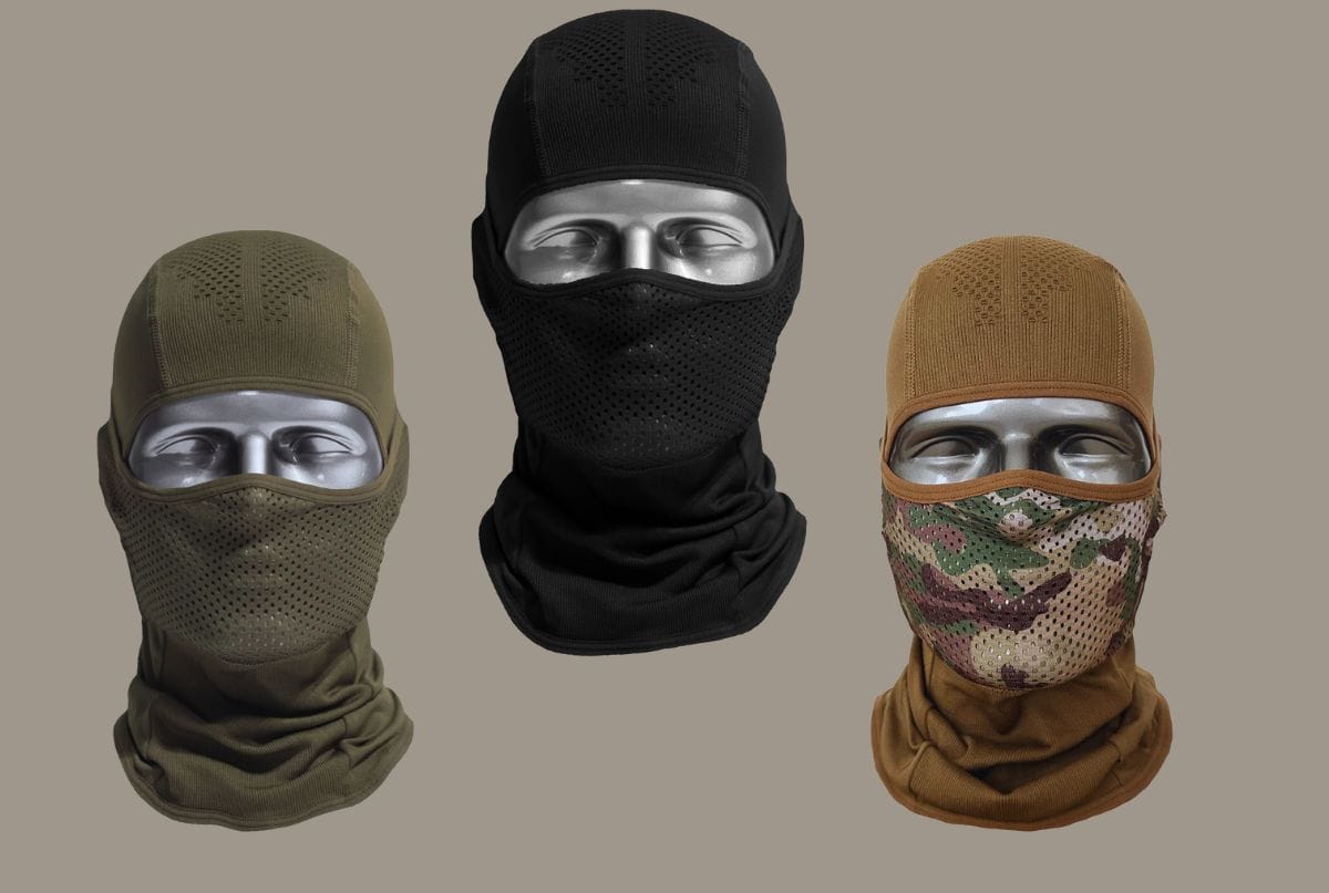A tactical balaclava designed for military and outdoor use, featuring durable fabric and fit for harsh environments.