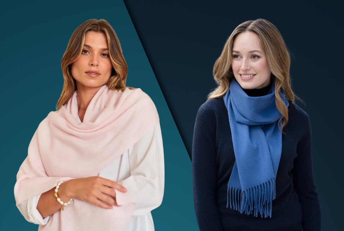 A luxurious, handcrafted cashmere scarf customized with elegant embroidery.