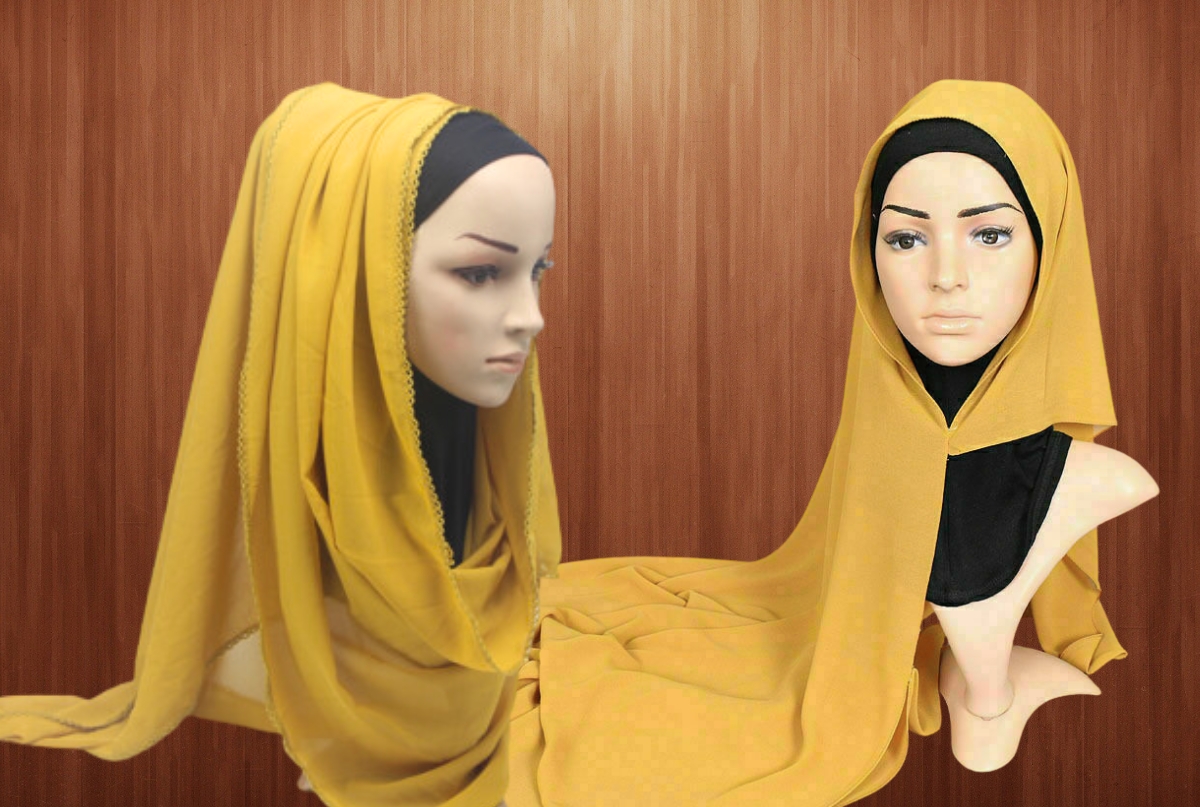 A stylish double loop scarf wrapped comfortably around the neck, showcasing its versatile and layered design.