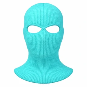 Aqua Two-Hole Knitted Balaclava – Knitted Bridge Between the Eyes