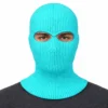 Aqua Two-Hole Knitted Balaclava – Knitted Bridge Between the Eyes – Image 2 of 4