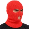 Coral Three-Hole Knitted Balaclava – Soft Acrylic Rib Knit – Image 2 of 4