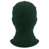 Cagoule tricotée vert forêt à trois ouvertures – maille côtelée acrylique douce – Image 4 sur 4