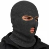 Graphite Grey Three-Hole Knitted Balaclava – Lightweight Stretch Knit – Image 2 of 4