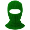 Green One-Hole Knitted Balaclava – Seamless Top, Rib Knit – Image 1 of 4