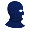 Navy Three-Hole Knitted Balaclava – Rib Knit, Round Mouth Opening – Image 3 of 4