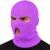 Orchid Three-Hole Knitted Balaclava – Soft Acrylic Rib Knit – Image 2 of 4