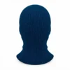 Cagoule tricotée bleu pétrole à trois ouvertures – sommet arrondi, bas évasé – Image 4 sur 4