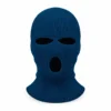 Cagoule tricotée bleu pétrole à trois ouvertures – sommet arrondi, bas évasé – Image 1 sur 4