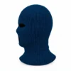 Cagoule tricotée bleu pétrole à trois ouvertures – sommet arrondi, bas évasé – Image 3 sur 4