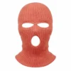 Cagoule tricotée rose saumon à trois ouvertures – col long évasé – Image 1 sur 3