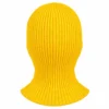 Pasamontañas tejido amarillo de dos aberturas – punto elástico ligero – Imagen 4 de 4