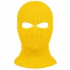 Pasamontañas tejido amarillo de dos aberturas – punto elástico ligero – Imagen 1 de 4