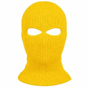 Yellow Two-Hole Knitted Balaclava – Lightweight Stretch Knit