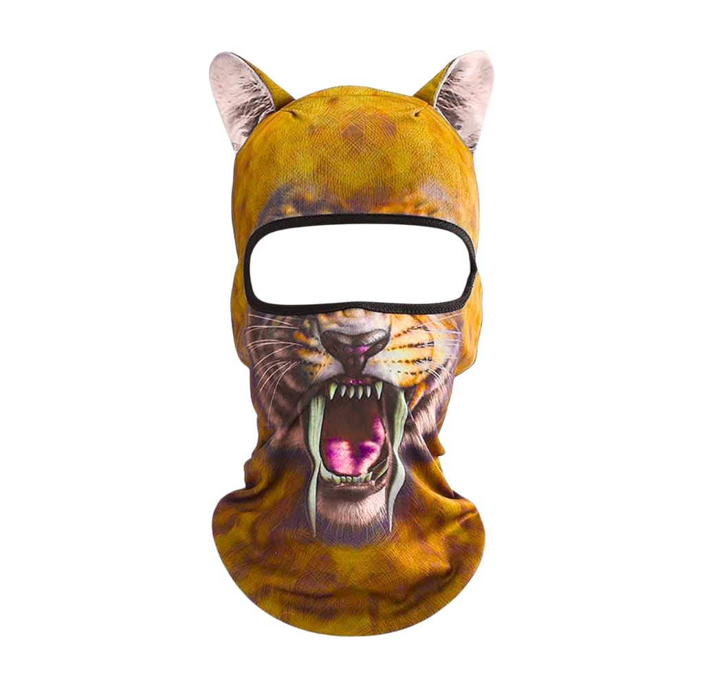 Sublimierte Sturmhaube mit Tigerprint, 3D-Katzenohren und einer Augenöffnung