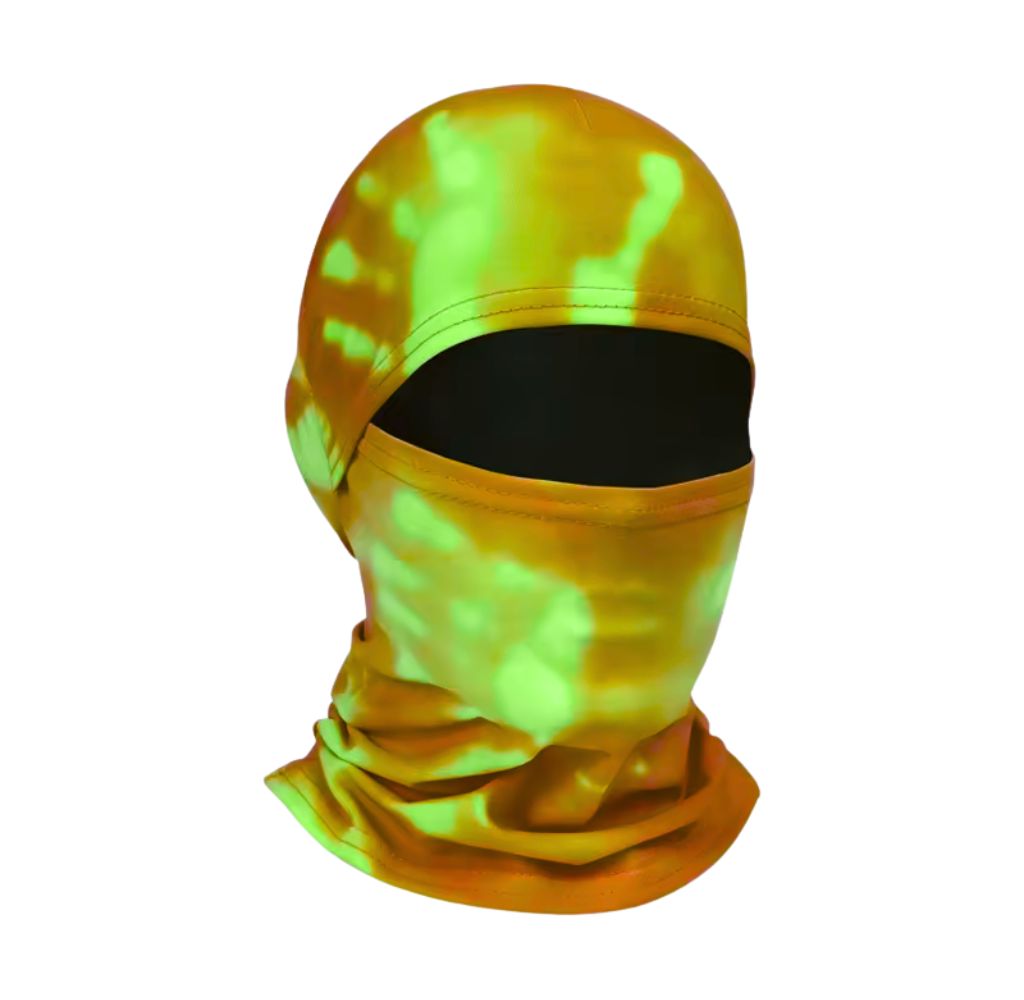 Neon tie-dye balaclava with full-face opening