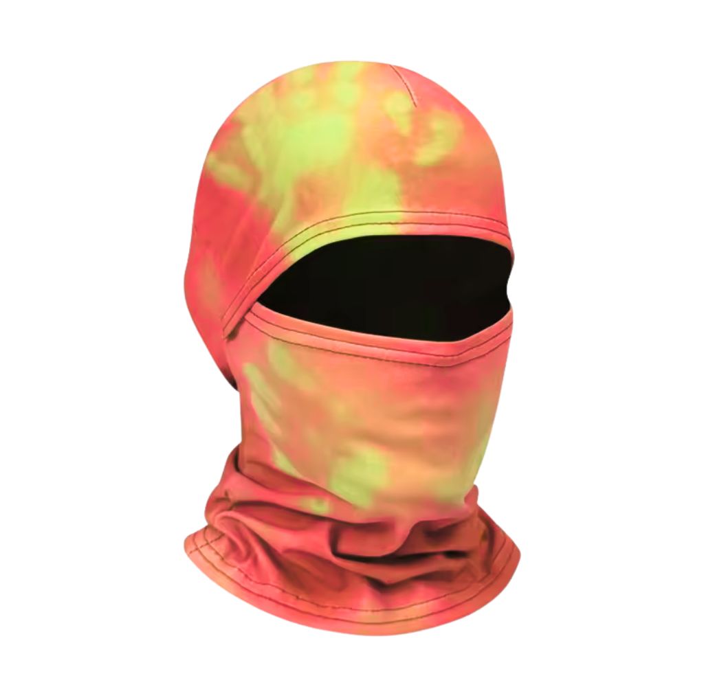 Reflective tie-dye balaclava hood for outdoor activities