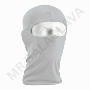 ight gray balaclava with eye opening and seamless neck gaiter.