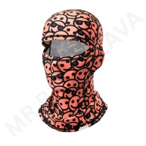 Camouflage/ smiley-face pattern balaclava with one-hole face opening