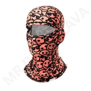 Camouflage/ smiley-face pattern balaclava with one-hole face opening