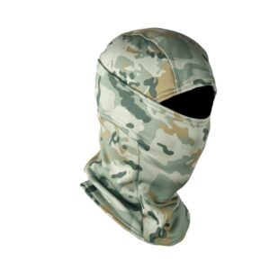 Camouflage balaclava ski mask with open eye opening in light desert camouflage