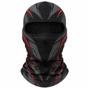 Sublimierte Motorrad-Sturmhaube – Racing in Schwarz-Rot