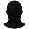 Cagoule tricotée noire à une ouverture – col long évasé – Image 4 sur 4