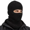 Black One-Hole Knitted Balaclava – For Outdoor and Winter Sports – Image 2 of 4