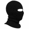 Cagoule tricotée noire à une ouverture – col long évasé – Image 3 sur 4
