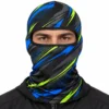 Cagoule de sport imprimée – rayures bleu et fluo – Image 2 sur 4