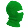 Bright Green One-Hole Knitted Balaclava – Stretch Rib Knit, One Size – Image 3 of 4