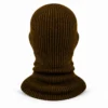 Dark Olive Brown One-Hole Knitted Balaclava – Covered Nose and Mouth – Image 4 of 4