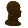 Dark Olive Brown One-Hole Knitted Balaclava – Covered Nose and Mouth – Image 3 of 4