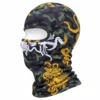 Custom Dragon Camo Sublimated Balaclava – Green & Gold – Image 3 of 4