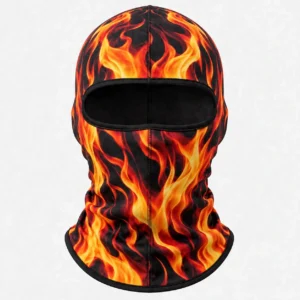 Custom Flame Print Balaclava – Breathable Stretch Fabric