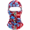 Custom Floral Camo Sublimated Balaclava – Red & Blue – Image 2 of 4