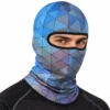 Custom Geometric Sublimated Balaclava – Blue Triangle Print – Image 2 of 4