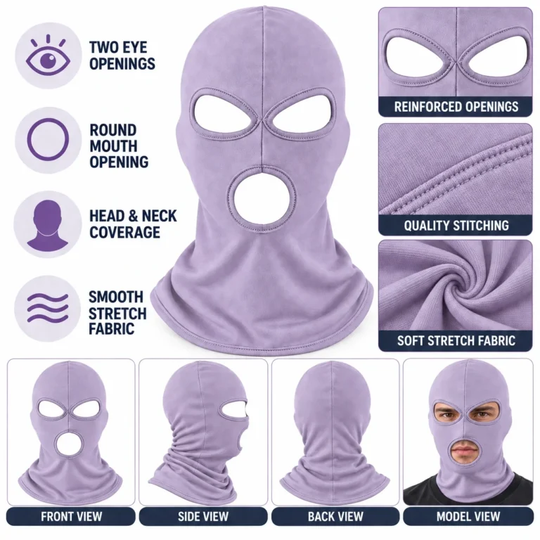 Blank Three-Hole Stretch Balaclava – Soft Polyester Jersey: features and views