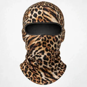 Pasamontañas con estampado de leopardo – punto elástico suave