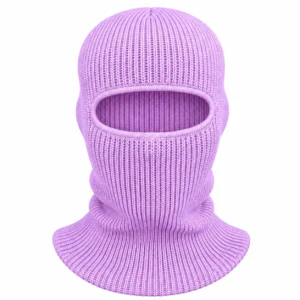 Lilac One-Hole Knitted Balaclava – Warm Knit for Cold Weather