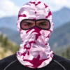 Cagoule sublimée camouflage magenta – visière en filet – Image 2 sur 4