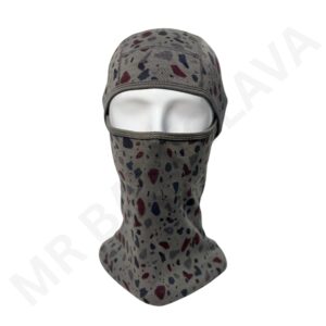 Merino wool 1-hole sublimated balaclava with abstract speckle pattern