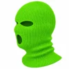 Neon Green Three-Hole Knitted Balaclava – Seamless Top, Rib Knit – Image 3 of 4