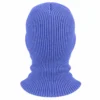 Pasamontañas tejido azul pervinca de una abertura – canalé elástico, talla única – Imagen 4 de 4