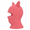 Pink Cat-Ear Knitted Balaclava – Plush Chunky Knit – Image 3 of 4