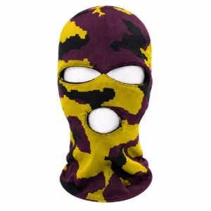 Custom Purple & Yellow Camo Sublimated Balaclava – Three-Hole