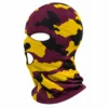 Custom Purple & Yellow Camo Sublimated Balaclava – Three-Hole – Image 3 of 4